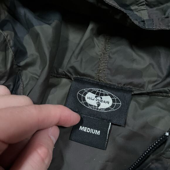 Wu-Wear Windbreaker Jacket Medium Camo Orange Logo Hooded Wu-Tang Rare GZA RZA - Picture 6 of 8
